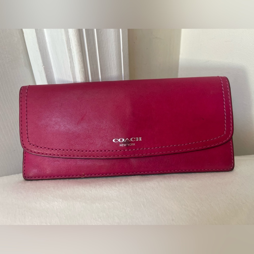 Coach Fuchsia Slim Wallet GUC